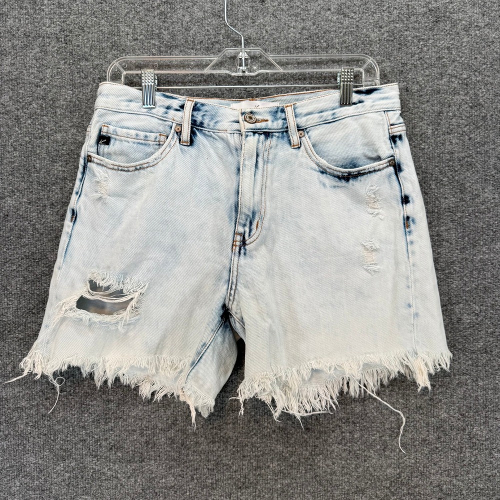 Kancan Jean Shorts Women 9/28 Light Wash‎ Distressed Frayed Hem Denim Casual